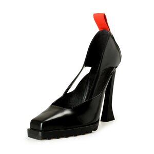 Scuderia Ferrari Women's Black Leather High Heel Pump Shoes US 10 IT 40